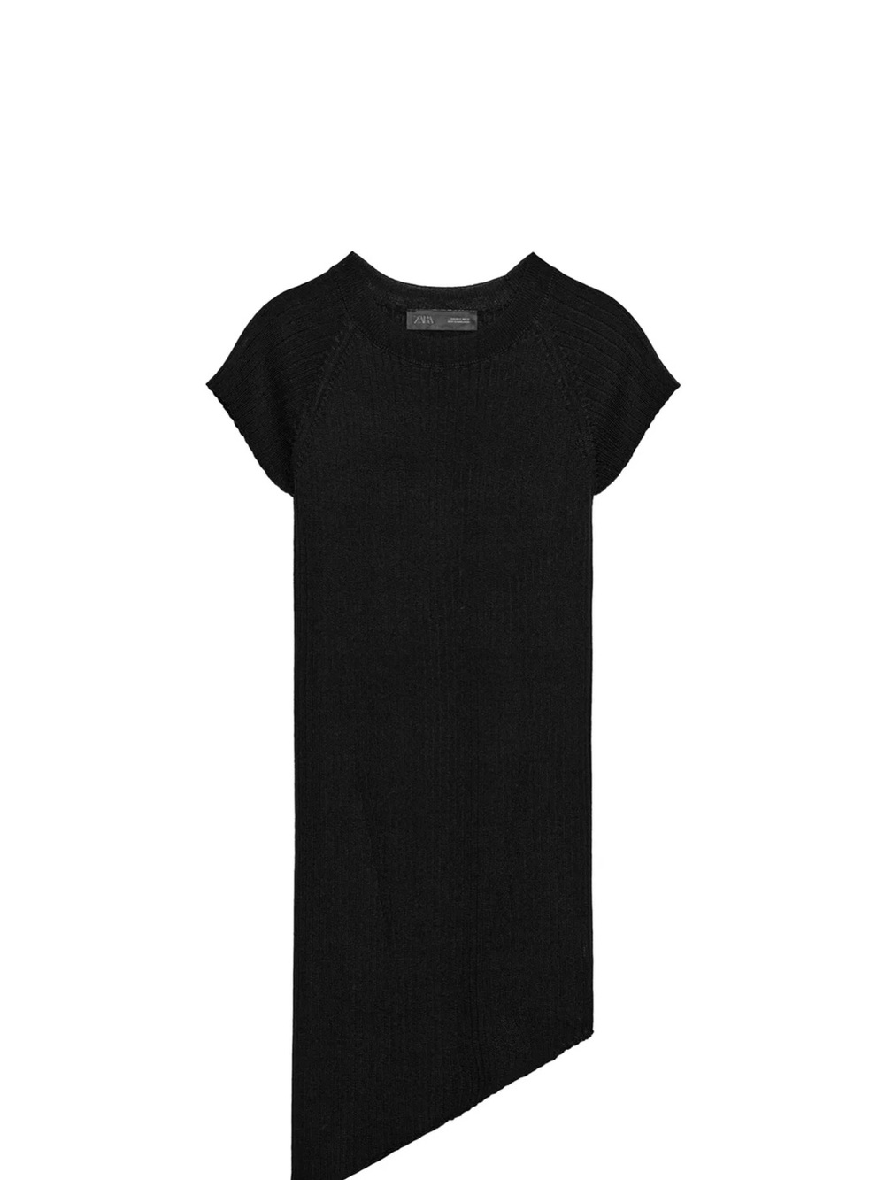 Zara Black Asymmetric Knit Dress